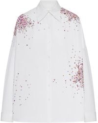Dries Van Noten - Oversized Cotton Shirt With Appliques - Lyst