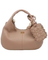 Ganni - Tawny Birch Mini Hobo Bag - Lyst