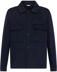 Herno - Double Wool Drap Shirt Jacket - Lyst