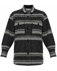 Isabel Marant - Striped Harveli Oversized Shirt Jacket - Lyst