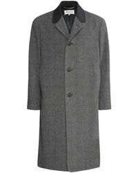 Maison Margiela - Long Single-Breasted Wool Coat - Lyst