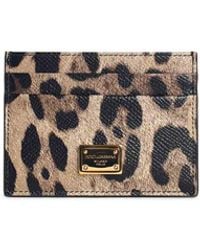 Dolce & Gabbana - Dauphine Leopard Print Leather Card Holder - Lyst