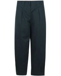 KENZO - Cotton Carrot Trousers - Lyst