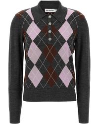 Self-Portrait - Argyle Lightweight Sweater - Lyst
