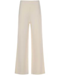 Max Mara - Viscose Crepe Knit Trousers - Lyst