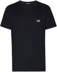 Dolce & Gabbana - Crewneck Cotton T-shirt With Logo - Lyst