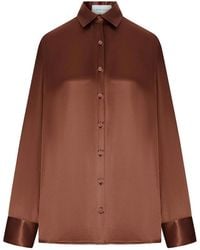 THE NINA STUDIO - Oversized Silk Shirt - Lyst