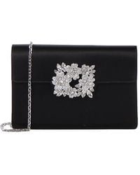 Roger Vivier - Efflorescence Mini Satin Clutch - Lyst