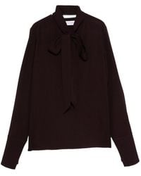 Raquel Diniz - Bordeaux-Enhanced Blouse With Versatile Nektie Detail - Lyst