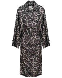 Stella McCartney - Leopard-Print Belted Trench Coat - Lyst