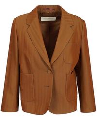 Dries Van Noten - Short Striped Wool Twill Blazer - Lyst