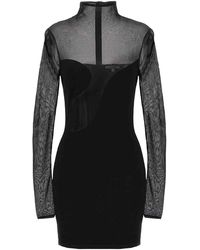 Nensi Dojaka - Fitted Semisheer Dress - Lyst