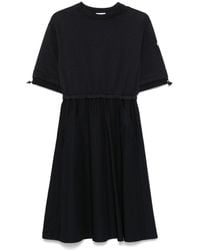 Moncler - Short-Sleeved Drawstring Midi Dress - Lyst