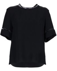 Fabiana Filippi - T-Shirt With Transparent Details - Lyst