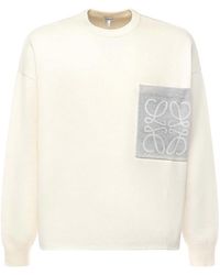 Loewe - Anagram Cotton Blend Sweater With Pocket - Lyst