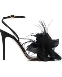 Gianvito Rossi - Inez Satin And Glass High Heel Sandals - Lyst