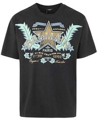 Balmain - Western Print T-Shirt Straight Fit - Lyst