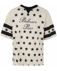 Balmain - Signature Stars Print T-shirt - Lyst