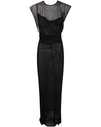 Jean Paul Gaultier - Mesh Open Back Sleeveless Dress Velvet Flock - Lyst