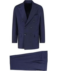 Kiton - Double-Breasted Wool Suit - Lyst