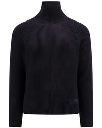 Ami Paris - Ribbed Wool And Cotton Sweater - Lyst