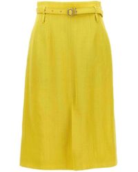 Jil Sander - Skirt Viscose Blend Side Zip - Lyst