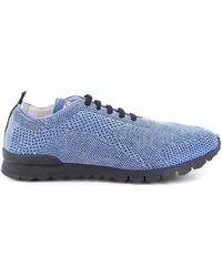 Kiton - Embroidered Logo Knit Sneakers - Lyst