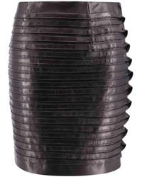 Versace - Leather Applique Pencil Skirt - Lyst