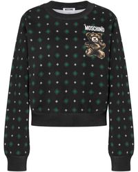 Moschino - Organic Cotton Cropped Teddy Bear Sweatshirt - Lyst