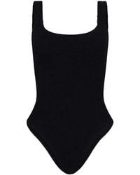 Hunza G - One-Piece Swimsuit With Square Neckline - Lyst