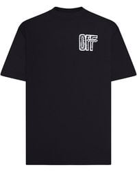 Off-White c/o Virgil Abloh - T-Shirt With Logo And Arrow Sketch Print - Lyst