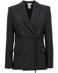 Nensi Dojaka - Double Breast Drawstring Blazer Jacket - Lyst