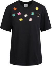 Patou - Cotton T-shirt With Embroidered Colored Logos - Lyst
