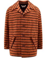 Marni - Striped Virgin Wool And Mohair Coat - Lyst
