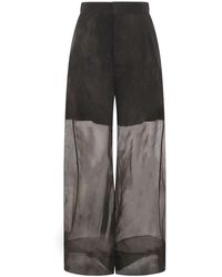 Uma Wang - And Grey Silk Wide Leg Pants - Lyst
