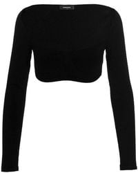 DSquared² - Ribbed Cropped Sweater - Lyst