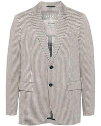 Circolo 1901 - Striped Cotton Blazer With Welt Pocket - Lyst