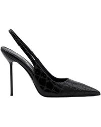 Paris Texas - Patent Leather Slingback With Croco Print - Lyst