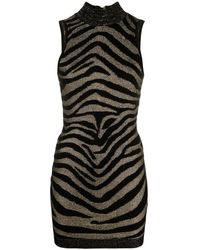 Balmain - Zebra-print Knitted Dress - Lyst