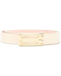 Victoria Beckham - Frame Belt Ivory Grained Calfskin Belt - Lyst