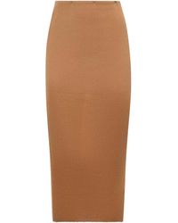 Alberta Ferretti - Viscose Midi Skirt - Lyst