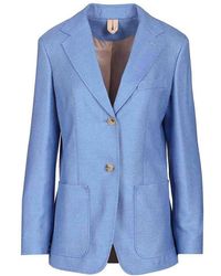 Max Mara - Single-Breasted Wool And Silk Canvas Blazer - Lyst