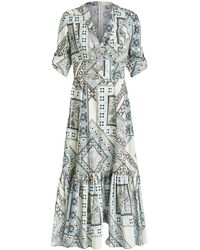 Etro - Long Dress With Patterned Detailing - Lyst