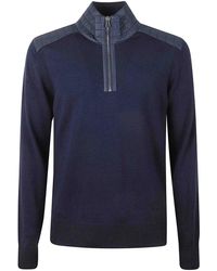 Belstaff - Sweater With Collar And Shoulders - Lyst