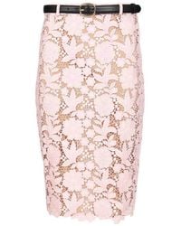 Self-Portrait - Lace Pencil Skirt - Lyst