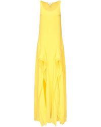 Alaïa - Long Dress With Georgette Ruffles - Lyst