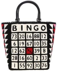 Lulu Guinness - Bibi Bingo Hand Bag In And White - Lyst