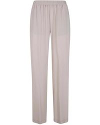 Seventy - Crepe Mixed Silk Trousers - Lyst