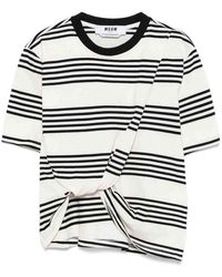 MSGM - Striped Tee - Lyst
