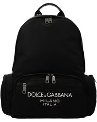 Dolce & Gabbana - Sicilia Dna Nylon Backpack With Rubberized Logo On The Front - Lyst